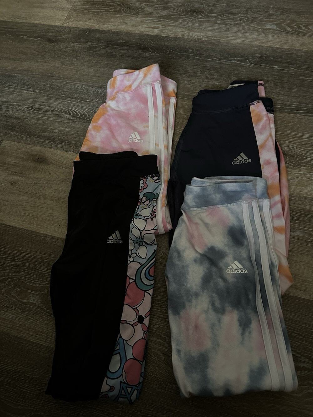 Girls Lot Adidas Leggings Bundle Set 4 Size 14 Variety Of Colors